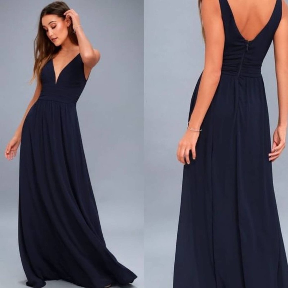 Lulu's Leading Role Navy Blue Maxi Dress